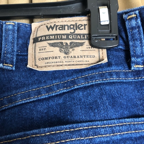Wrangler Regular Fit Denim Blue Jeans - 38/32 - Picture 10 of 10